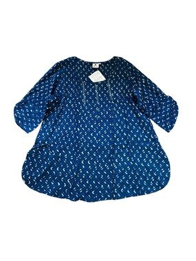 Dignity Not Charity Peasant Tunic Top Embroidered Boho Artsy Cottage
